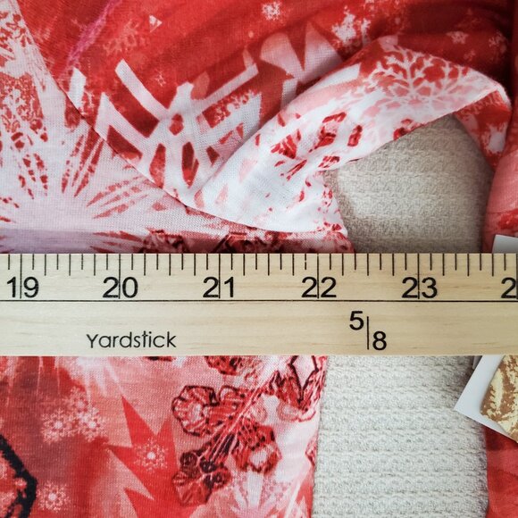 One World Snowflake Red & White NWT Embellishment V Neck Top Tunic XL - Picture 7 of 11